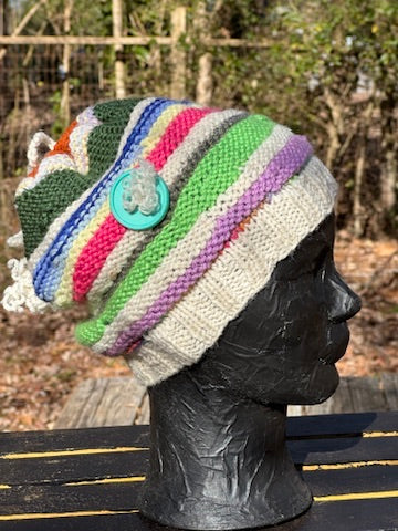 Convertible Hat-Slouchy-Messy Bun or Ponytail-Cowl