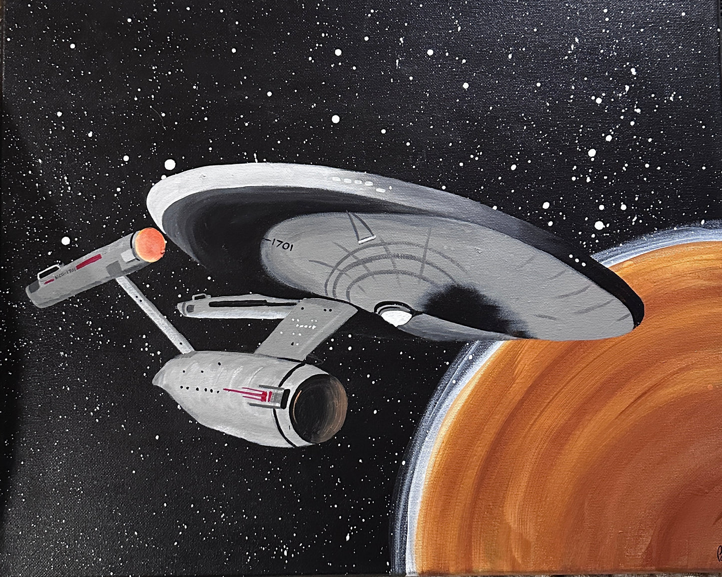 Tribute to Enterprise, "To Boldly Go..." 16x20 wrapped canvas, ready to hang
