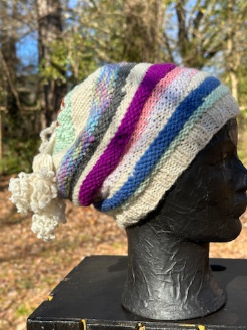Convertible Hat-Slouchy-Messy Bun or Ponytail-Cowl