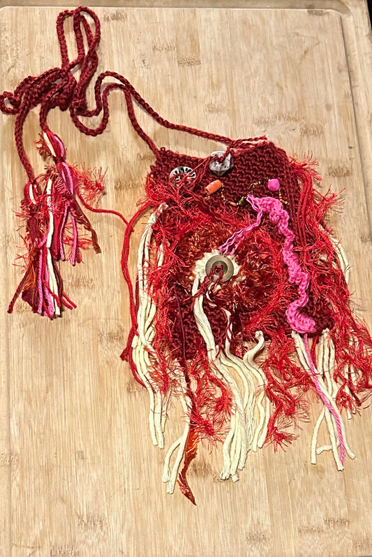 Festival Purse-Belt, Wearable Art, Fiery Sunset palette