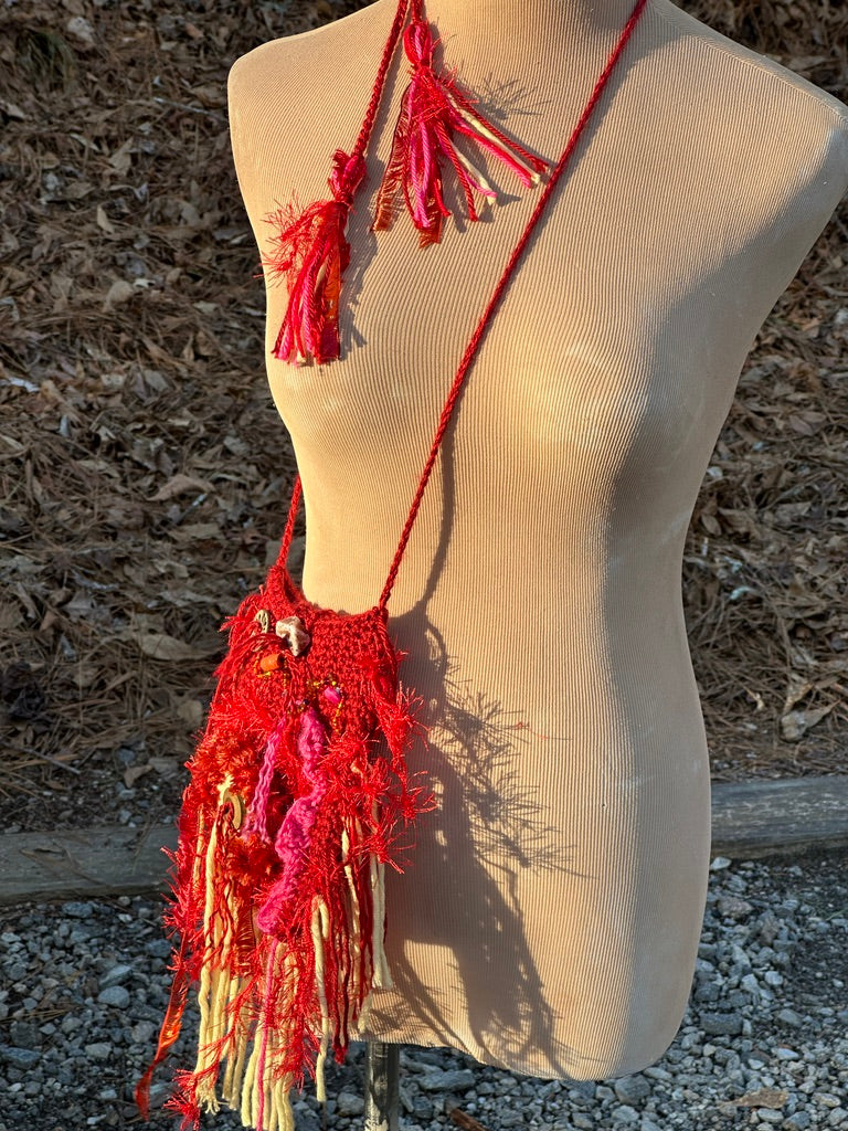 Festival Purse-Belt, Wearable Art, Fiery Sunset palette FREE SHIPPING