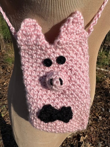 Crochet Little Pig Mini Purse-Belt FREE SHIPPING