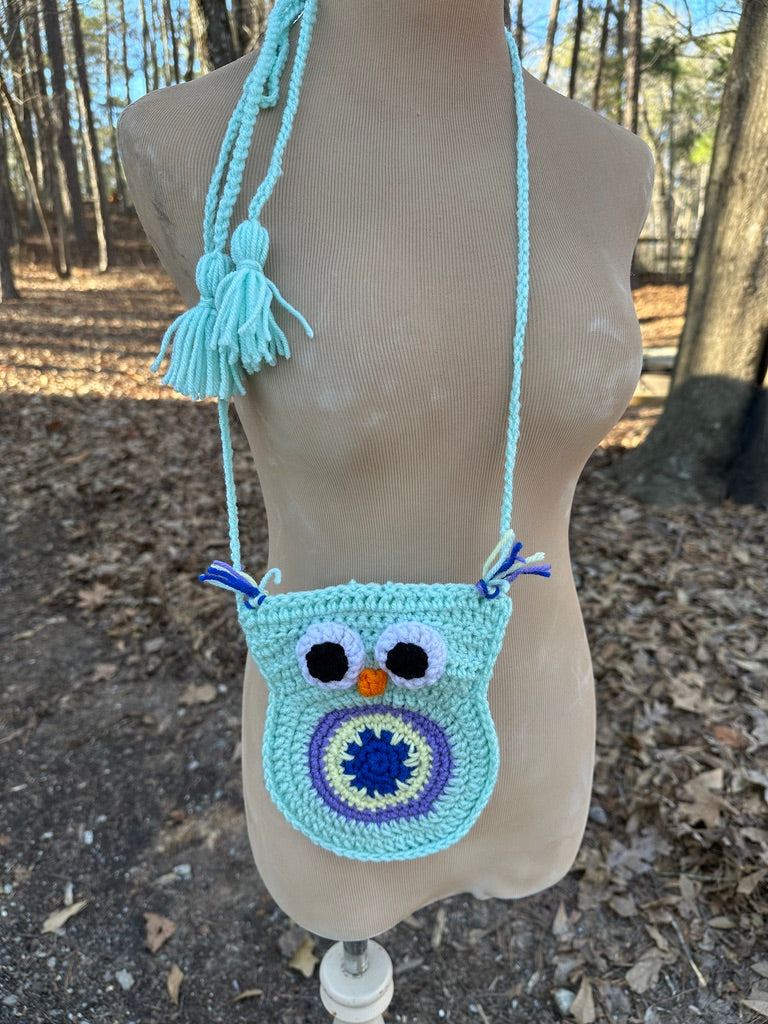 Crochet Owl Mini Purse-Belt FREE SHIPPING