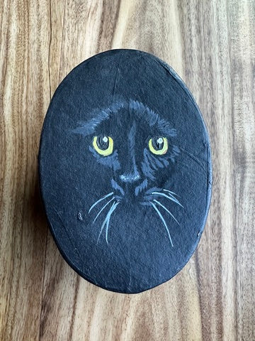 Black Cat Oval Box 4x5 inches sturdy Cardboard FREE SHIPPING