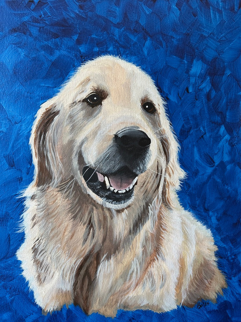 16 x 20 inch Pet Portraits in acrylic paint on canvas, Ready to Hang, FREE SHIPPING