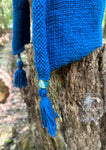 Hand Knit, Ocean Blue Pixie Hood in Wool