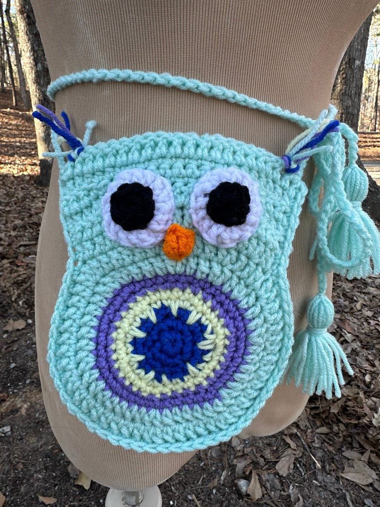 Crochet Owl Mini Purse-Belt FREE SHIPPING