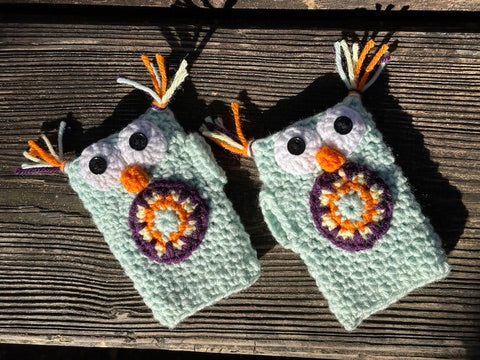 Little Owl Fingerless Gloves for Children ages 3-6 FREE SHIPPING