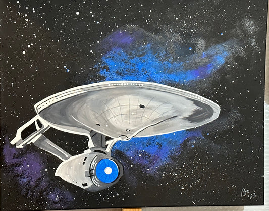 To Boldly Go..., 16x20 Acrylic on Canvas, ready to hang, FREE SHIPPING