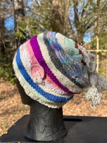 Convertible Hat-Slouchy-Messy Bun or Ponytail-Cowl