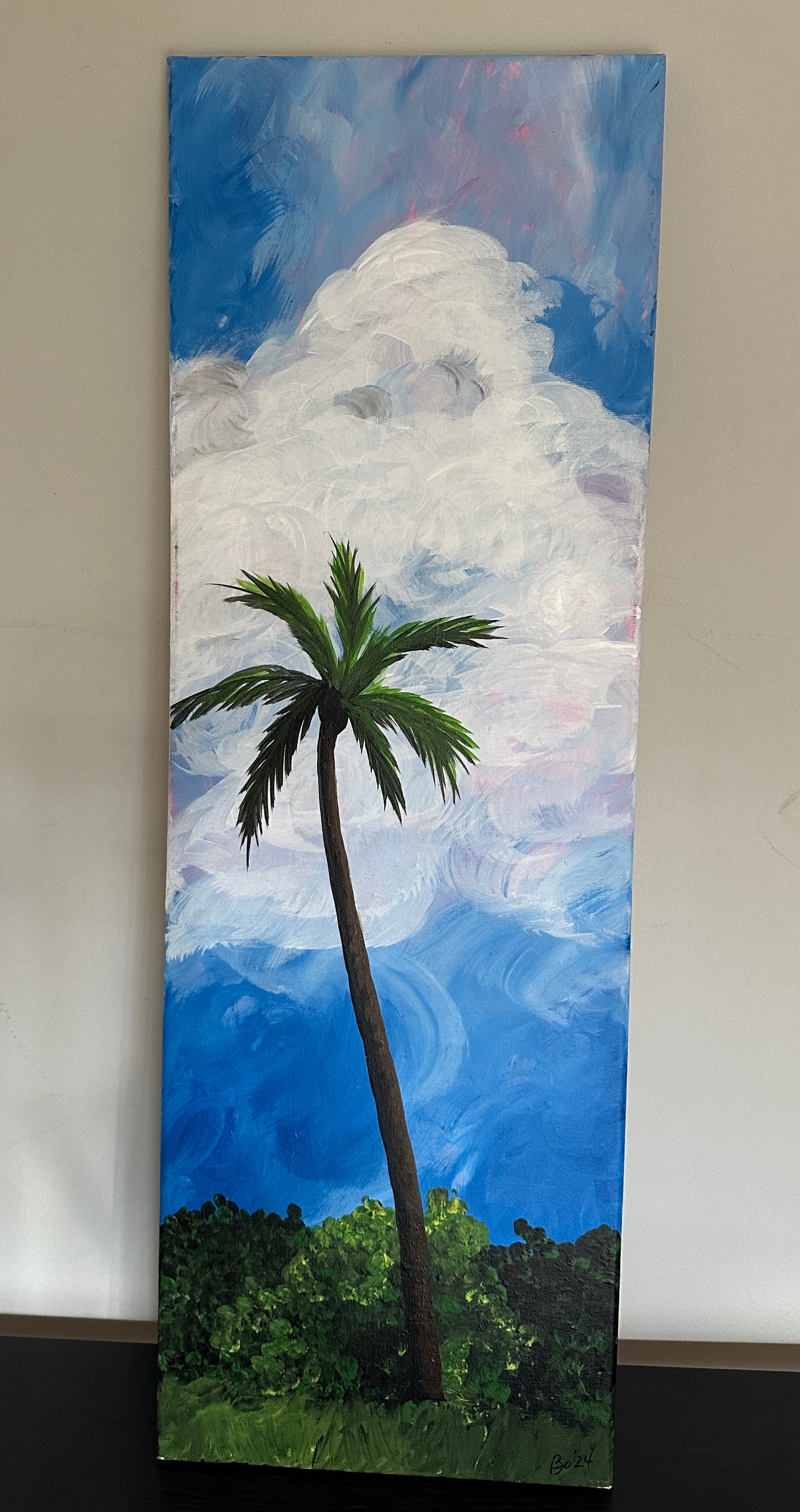 Gallery Wrapped Canvas 10x30 "West Palm," Acrylic FREE SHIPPING