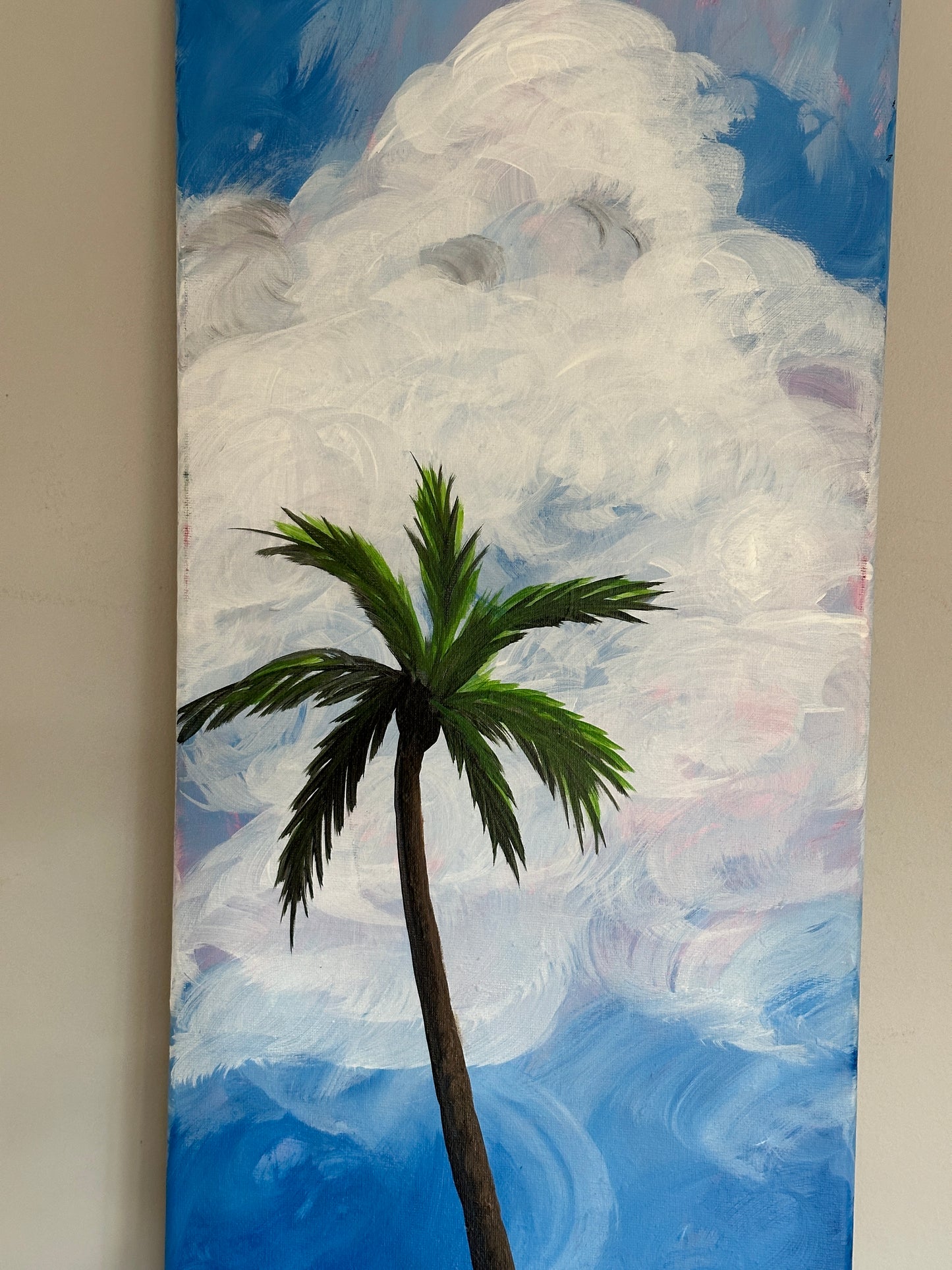 Gallery Wrapped Canvas 10x30 "West Palm," Acrylic FREE SHIPPING