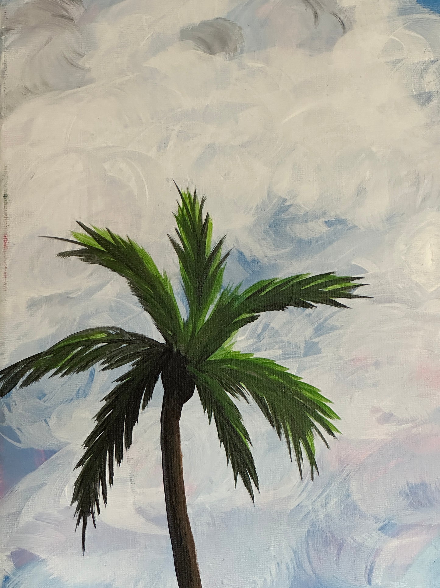 Gallery Wrapped Canvas 10x30 "West Palm," Acrylic FREE SHIPPING