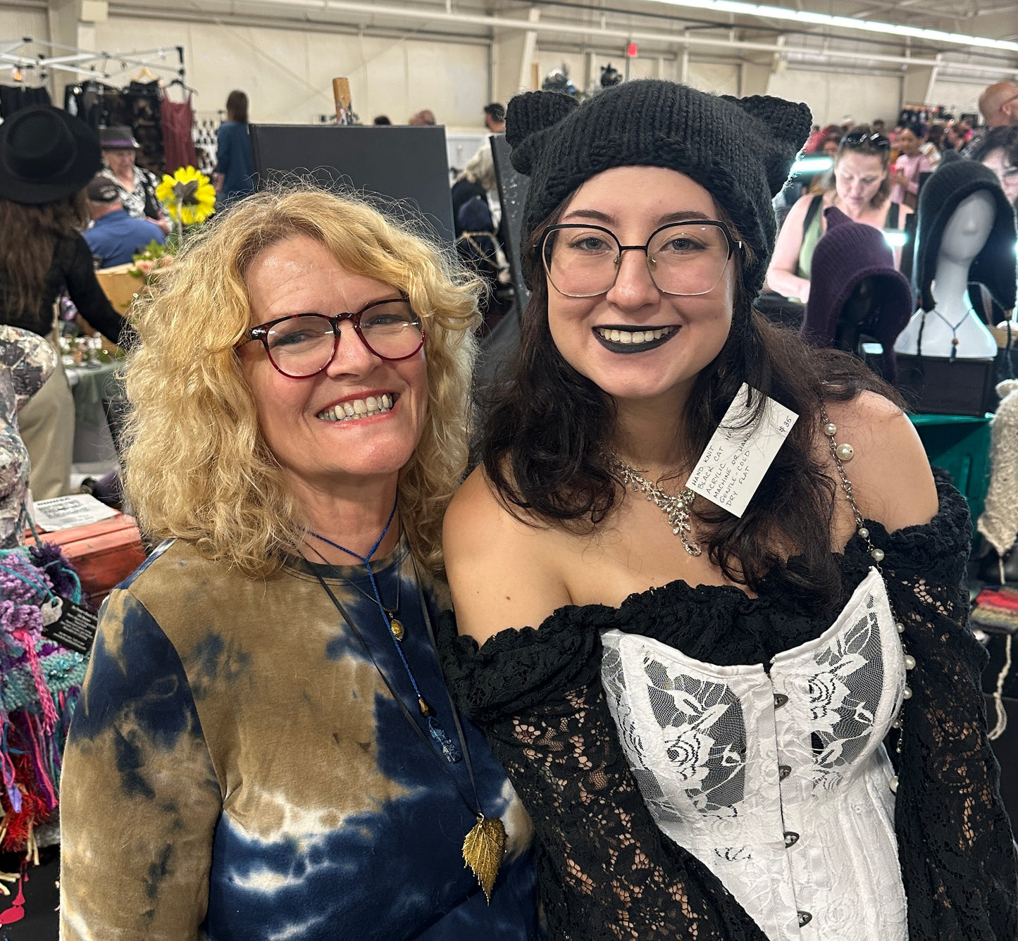 Black Cat Hat hand knit in Acrylic