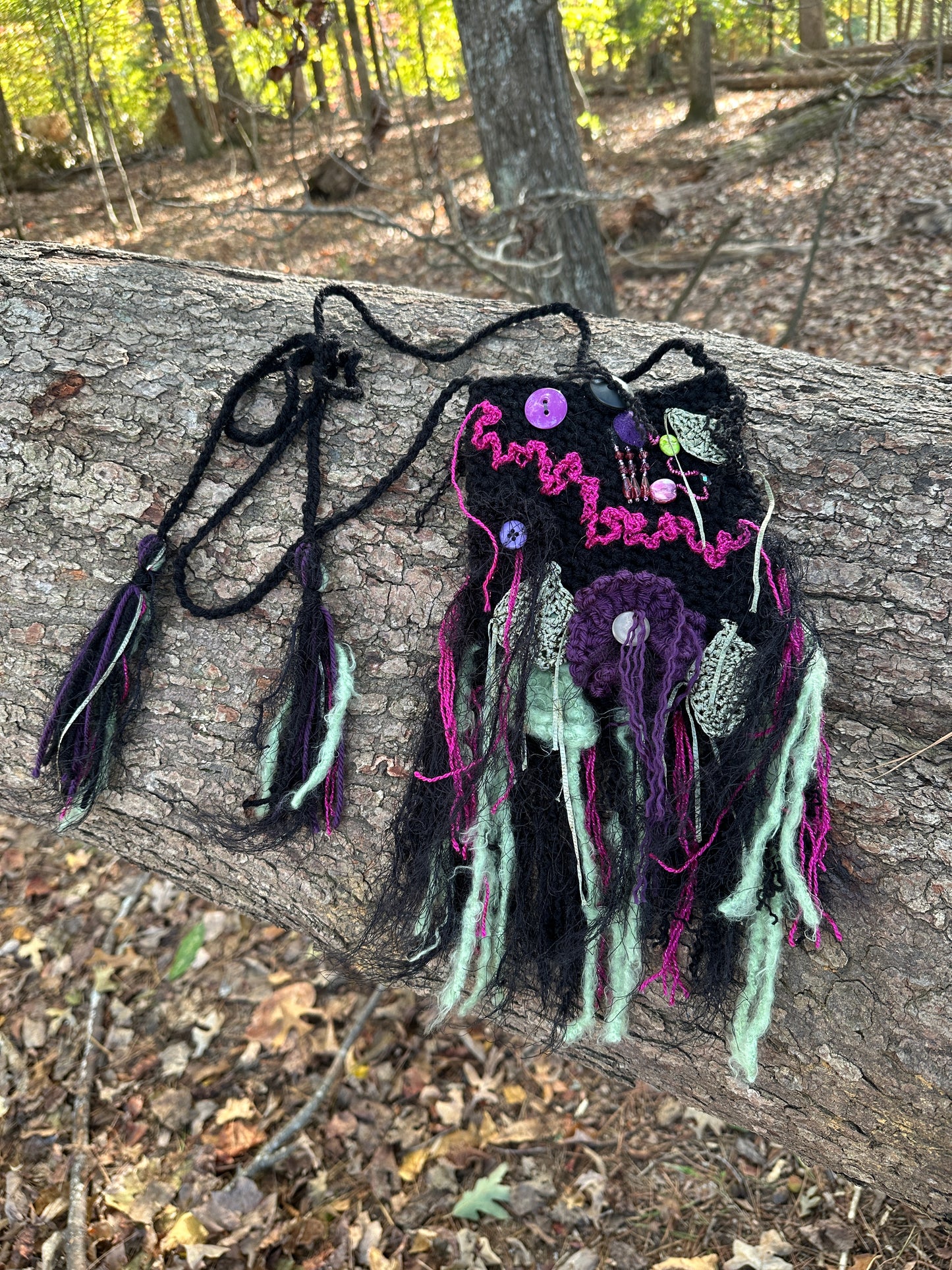 Festival Purse-Belt in Black, Green & Purple