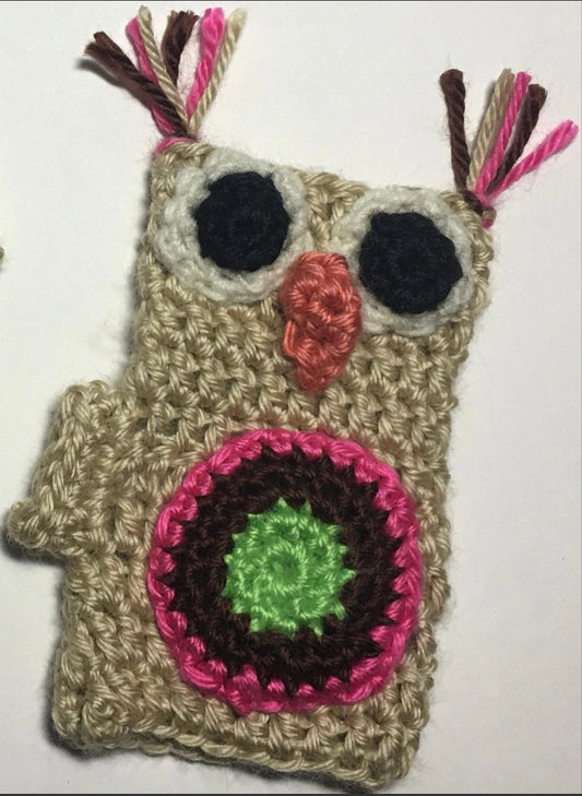 Digital PATTERN Crochet Owl fingerless mitts for child 3-7, stash buster owl puppet gloves