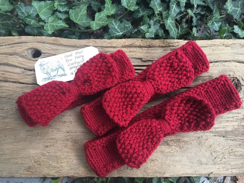 Digital PATTERN Knitted Bow Headband Infant to Adult Sizes