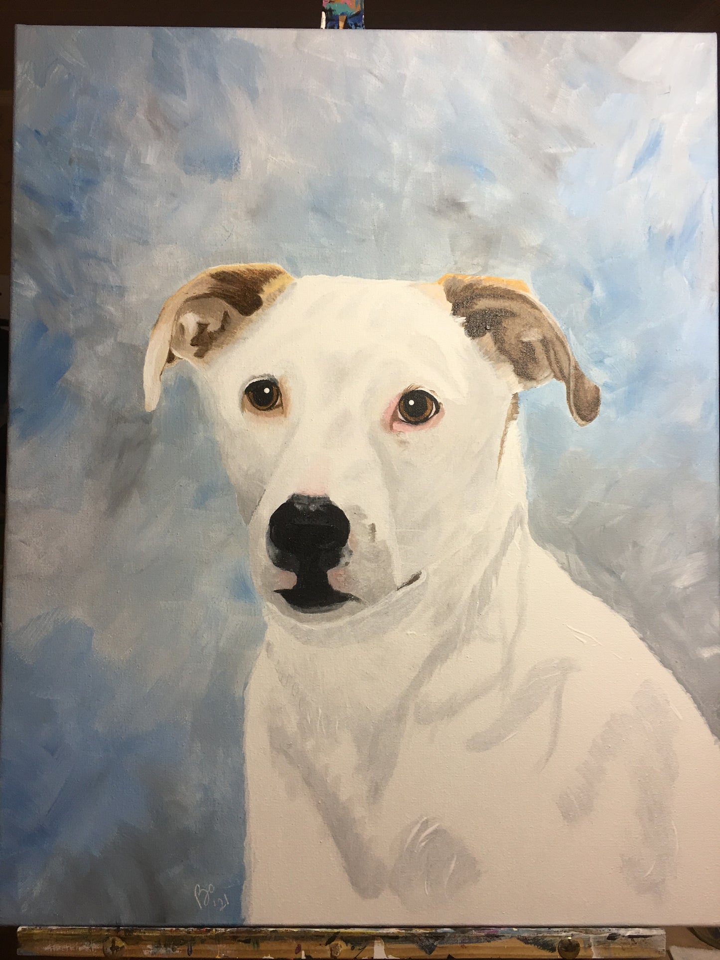 16 x 20 inch Pet Portraits in acrylic paint on canvas, Ready to Hang, FREE SHIPPING