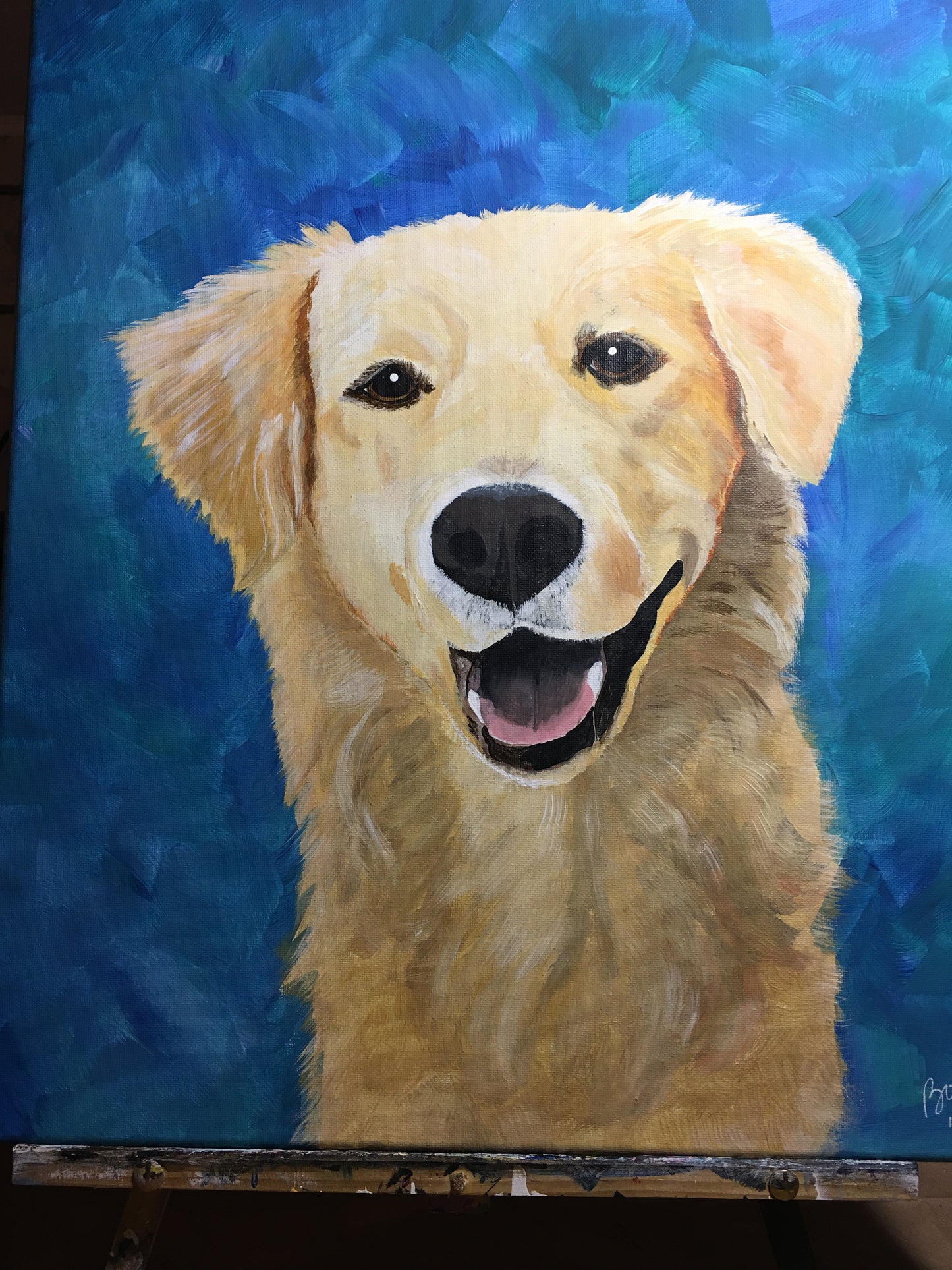 16 x 20 inch Pet Portraits in acrylic paint on canvas, Ready to Hang, FREE SHIPPING