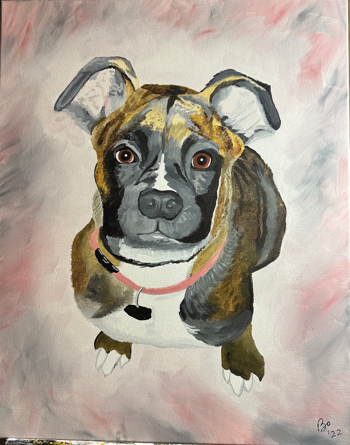 16 x 20 inch Pet Portraits in acrylic paint on canvas, Ready to Hang, FREE SHIPPING