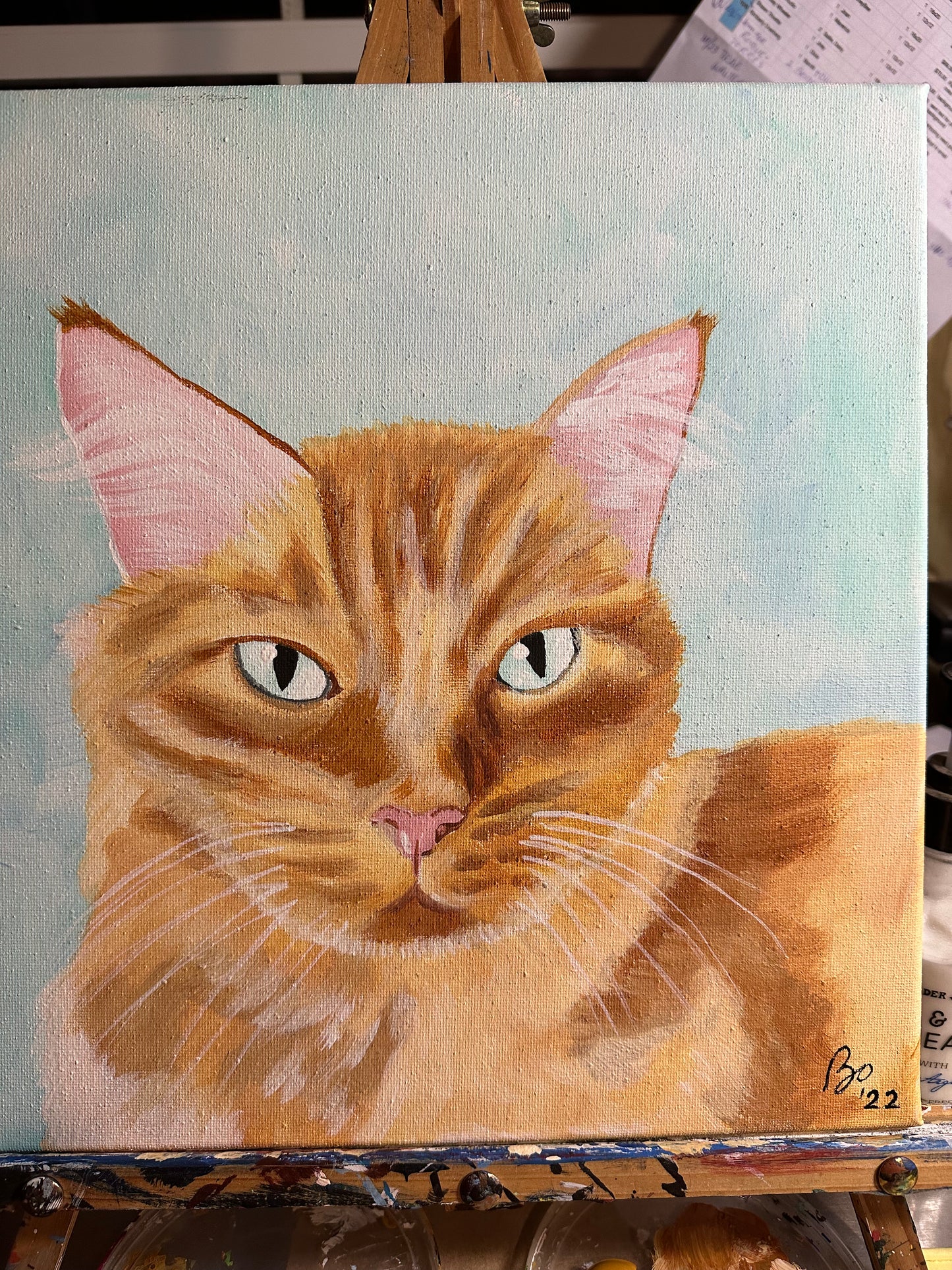 16 x 20 inch Pet Portraits in acrylic paint on canvas, Ready to Hang, FREE SHIPPING