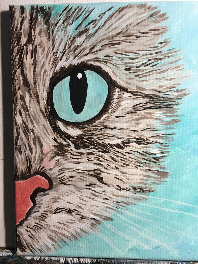 12x12 Pet Portrait, Painted Acrylic on gallery wrapped Canvas, FREE SHIPPING