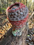Soft, Super Wash Wool Bauble Hat, open for bun or ponytail