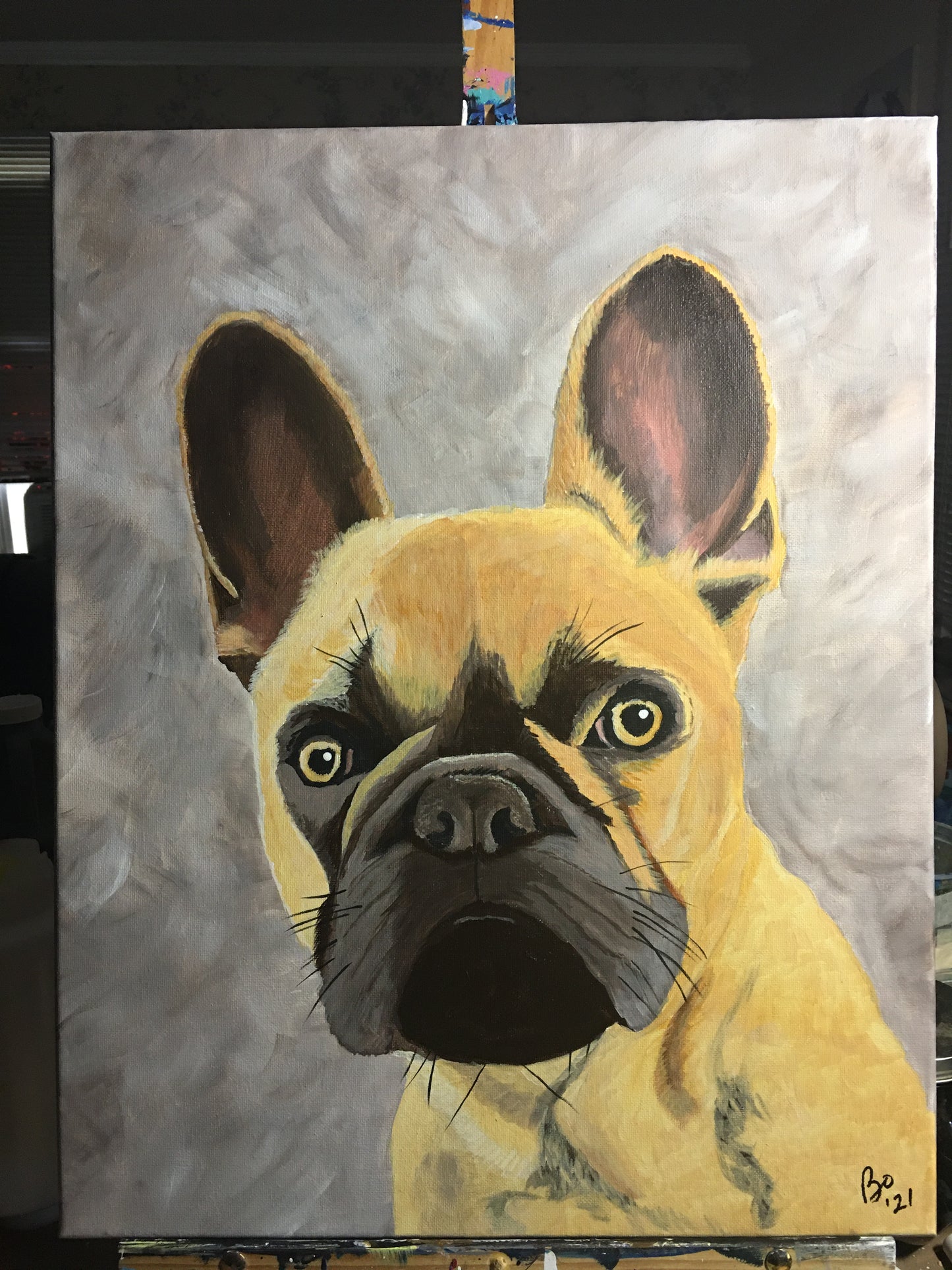 16 x 20 inch Pet Portraits in acrylic paint on canvas, Ready to Hang, FREE SHIPPING