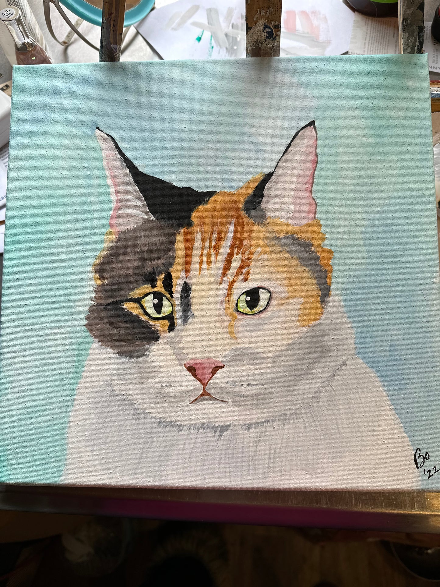 16 x 20 inch Pet Portraits in acrylic paint on canvas, Ready to Hang, FREE SHIPPING