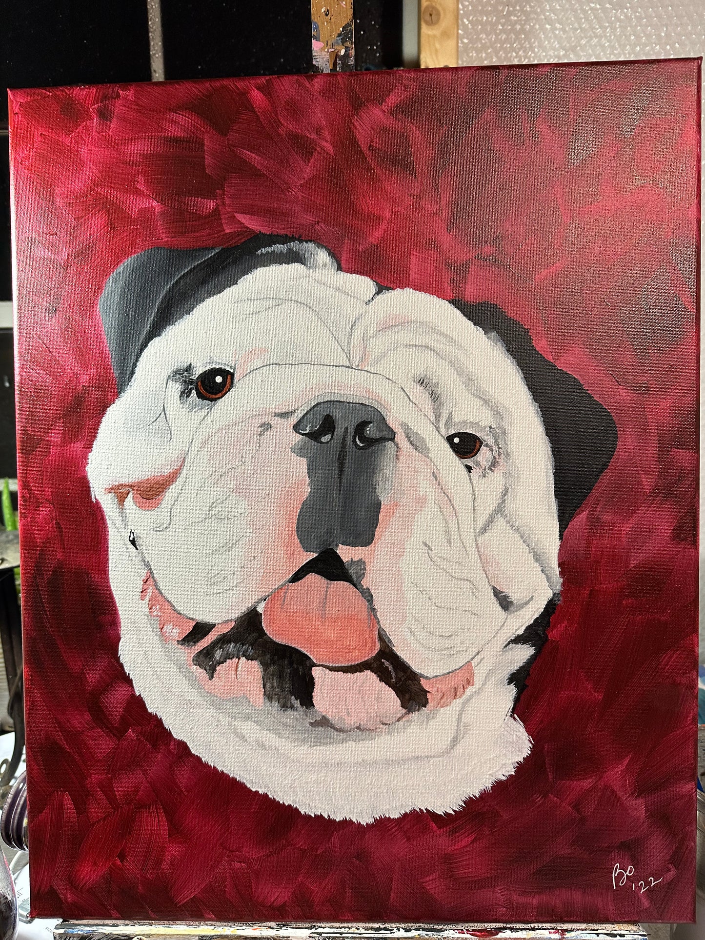 16 x 20 inch Pet Portraits in acrylic paint on canvas, Ready to Hang, FREE SHIPPING