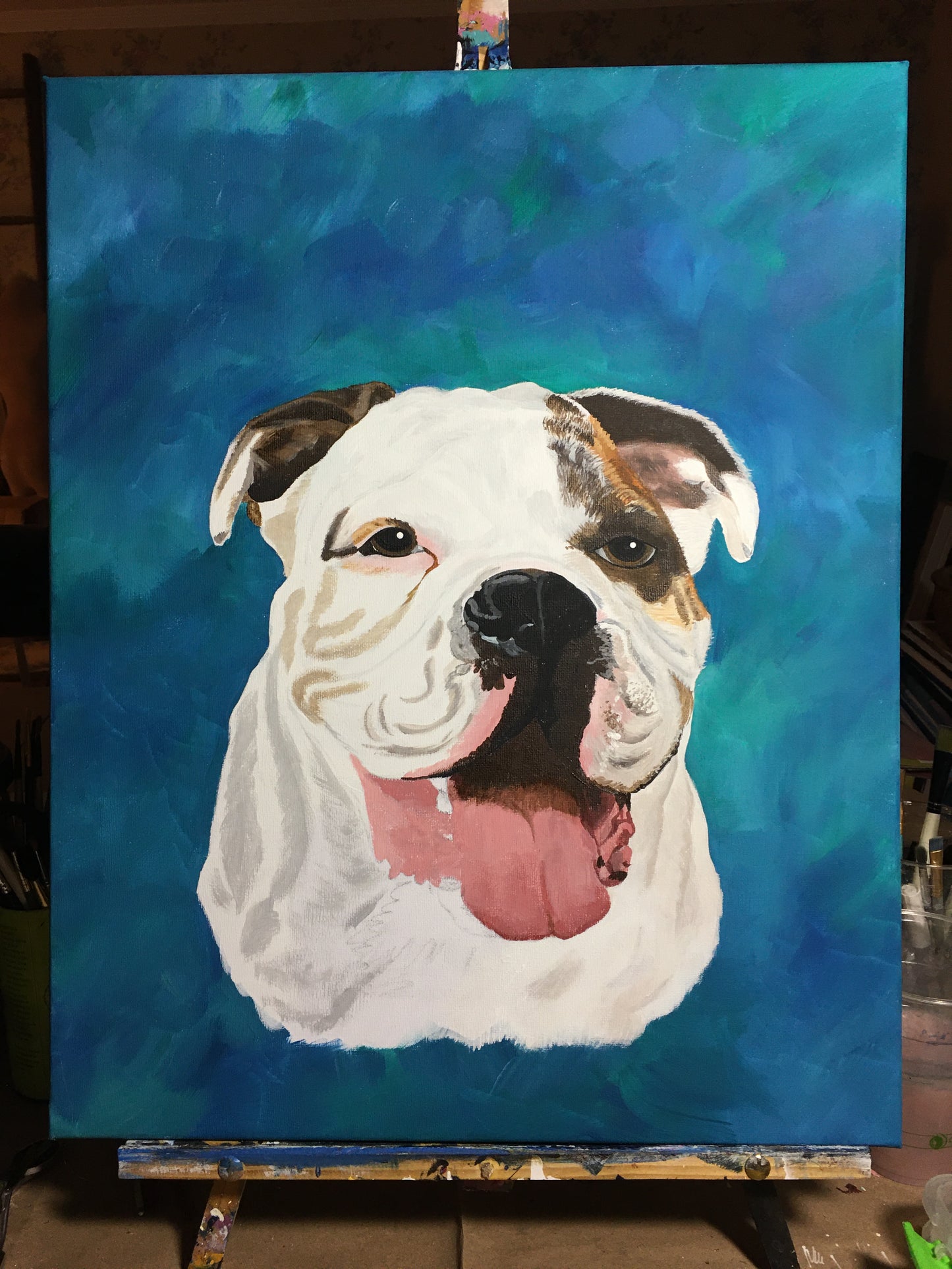 16 x 20 inch Pet Portraits in acrylic paint on canvas, Ready to Hang, FREE SHIPPING